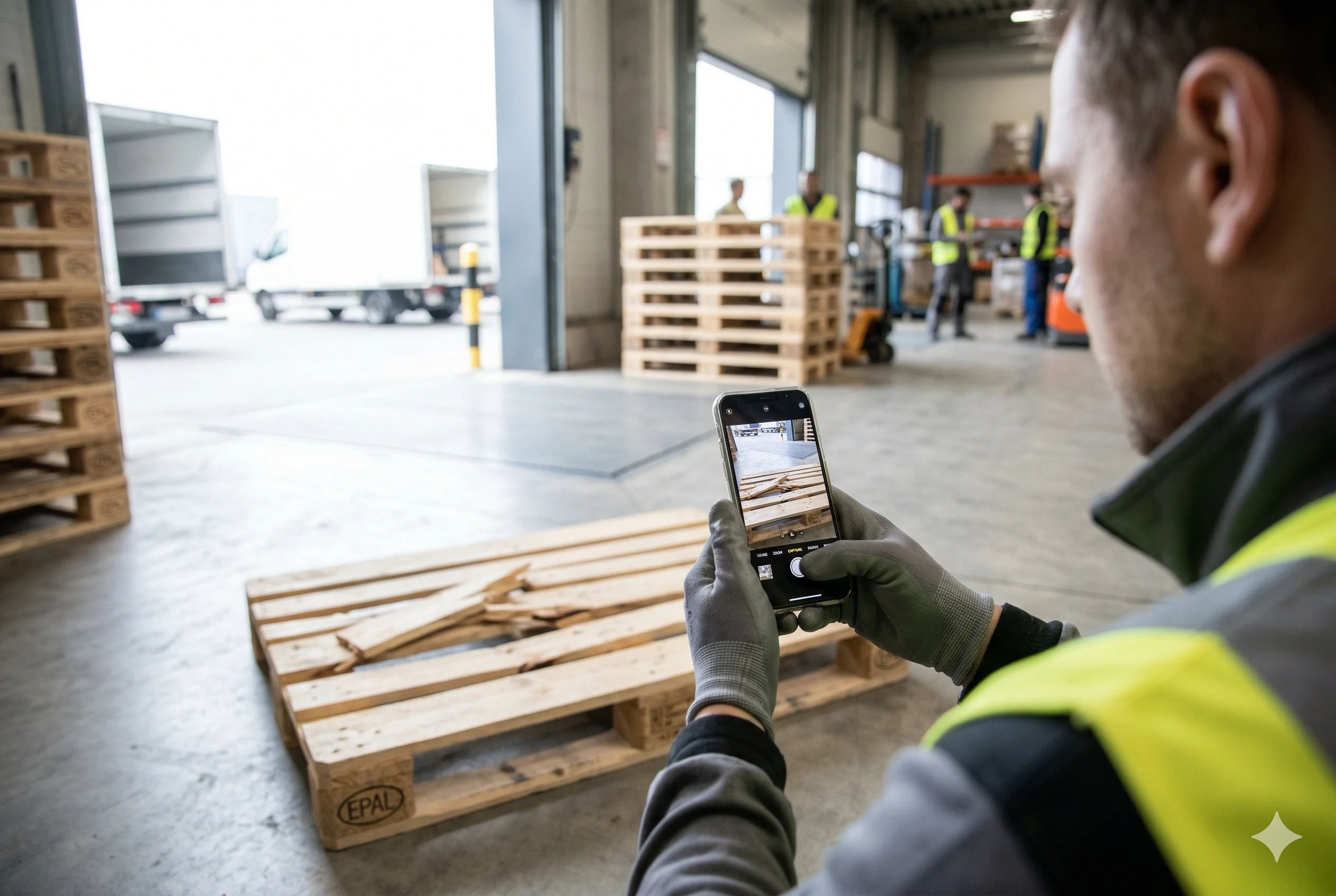 Palet hasarlarının akıllı telefonla belgelenmesi